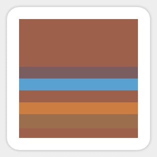 A first-rate joint of Carolina Blue, Dirt, Deep Taupe, Redwood and Peru stripes. Sticker